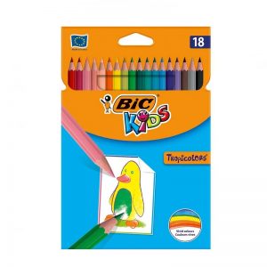 Set Creioane Colorate BIC Kids Tropicolors 18 Bucati