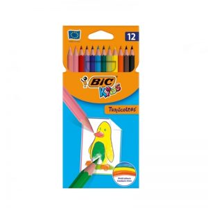 Set Creioane Colorate BIC Tropicolors 12 Bucati