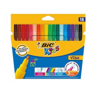 Set Markere Colorate Lavabile BIC Visa 18 Culori
