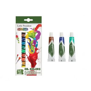 Set Tempera 12 Culori Ulei Little President 6 ml